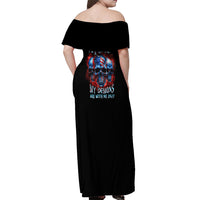 I'm Never Alone My Demons Are With Me 24/7 Off Shoulder Maxi Dress - Wonder Print Shop