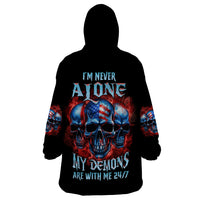 I'm Never Alone My Demons Are With Me 24/7 Wearable Blanket Hoodie - Wonder Print Shop