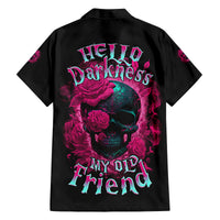 Hello Darkness My Old Friend Family Matching Off Shoulder Short Dress and Hawaiian Shirt - Wonder Print Shop