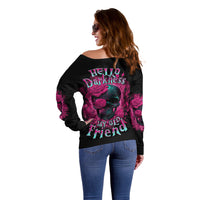 Hello Darkness My Old Friend Off Shoulder Sweater - Wonder Print Shop