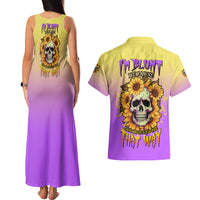 I'm Blunt Because God Rolled Me Sunflower Couples Matching Tank Maxi Dress and Hawaiian Shirt - Wonder Print Shop