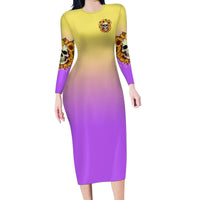 I'm Blunt Because God Rolled Me Sunflower Family Matching Long Sleeve Bodycon Dress and Hawaiian Shirt - Wonder Print Shop