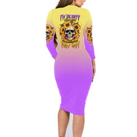 I'm Blunt Because God Rolled Me Sunflower Family Matching Long Sleeve Bodycon Dress and Hawaiian Shirt - Wonder Print Shop