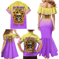 I'm Blunt Because God Rolled Me Sunflower Family Matching Mermaid Dress and Hawaiian Shirt - Wonder Print Shop