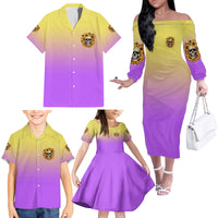 I'm Blunt Because God Rolled Me Sunflower Family Matching Off Shoulder Long Sleeve Dress and Hawaiian Shirt - Wonder Print Shop