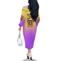 I'm Blunt Because God Rolled Me Sunflower Family Matching Off Shoulder Long Sleeve Dress and Hawaiian Shirt - Wonder Print Shop