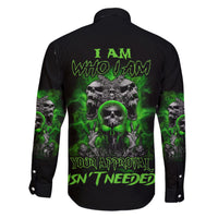 I Am Who I Am Skull Family Matching Short Sleeve Bodycon Dress and Hawaiian Shirt - Wonder Print Shop