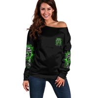 I Am Who I Am Skull Off Shoulder Sweater - Wonder Print Shop