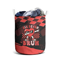 Six Seven Bruh Heart Laundry Basket 67 Meme Cool Valentine’s Day Character Dabbing