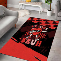 Six Seven Bruh Heart Area Rug 67 Meme Cool Valentine’s Day Character Dabbing