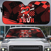 Six Seven Bruh Heart Auto Sun Shade 67 Meme Cool Valentine’s Day Character Dabbing