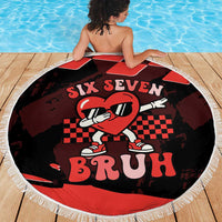 Six Seven Bruh Heart Beach Blanket 67 Meme Cool Valentine’s Day Character Dabbing