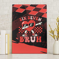 Six Seven Bruh Heart Canvas Wall Art 67 Meme Cool Valentine’s Day Character Dabbing