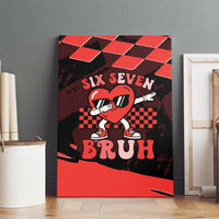 Six Seven Bruh Heart Canvas Wall Art 67 Meme Cool Valentine’s Day Character Dabbing