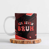 Six Seven Bruh Heart Ceramic Mug 67 Meme Cool Valentine’s Day Character Dabbing