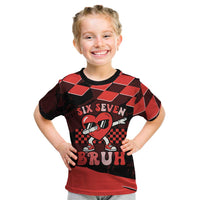 Six Seven Bruh Heart Kid T Shirt 67 Meme Cool Valentine’s Day Character Dabbing