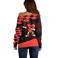 Six Seven Bruh Heart Off Shoulder Sweater 67 Meme Cool Valentine’s Day Character Dabbing