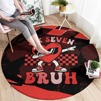 Six Seven Bruh Heart Round Carpet 67 Meme Cool Valentine’s Day Character Dabbing