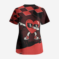 Six Seven Bruh Heart Scrub Top 67 Meme Cool Valentine’s Day Character Dabbing