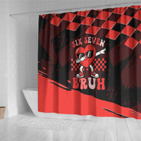 Six Seven Bruh Heart Shower Curtain 67 Meme Cool Valentine’s Day Character Dabbing