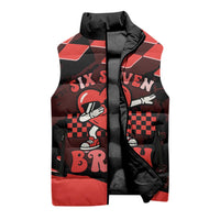 Six Seven Bruh Heart Sleeveless Puffer Jacket 67 Meme Cool Valentine’s Day Character Dabbing