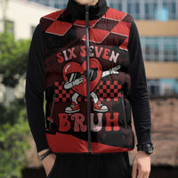 Six Seven Bruh Heart Sleeveless Puffer Jacket 67 Meme Cool Valentine’s Day Character Dabbing