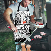 101 Days of School Dalmatian Apron 100th Days Teacher Girl Boy - Spotted Mono Spiral