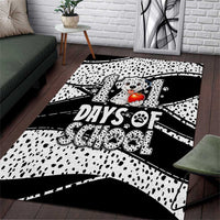 101 Days of School Dalmatian Area Rug 100th Days Teacher Girl Boy - Spotted Mono Spiral