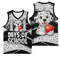 101 Days of School Dalmatian Basketball Jersey 100th Days Teacher Girl Boy - Spotted Mono Spiral