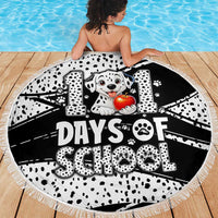 101 Days of School Dalmatian Beach Blanket 100th Days Teacher Girl Boy - Spotted Mono Spiral