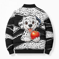 101 Days of School Dalmatian Bomber Puffer Jacket 100th Days Teacher Girl Boy - Spotted Mono Spiral