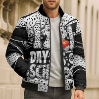 101 Days of School Dalmatian Bomber Puffer Jacket 100th Days Teacher Girl Boy - Spotted Mono Spiral