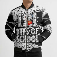101 Days of School Dalmatian Bomber Puffer Jacket 100th Days Teacher Girl Boy - Spotted Mono Spiral