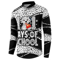 101 Days of School Dalmatian Button Sweatshirt 100th Days Teacher Girl Boy - Spotted Mono Spiral