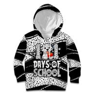 101 Days of School Dalmatian Kid Hoodie 100th Days Teacher Girl Boy - Spotted Mono Spiral