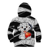 101 Days of School Dalmatian Kid Hoodie 100th Days Teacher Girl Boy - Spotted Mono Spiral