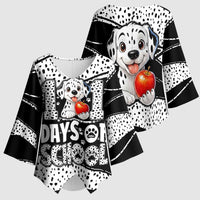 101 Days of School Dalmatian Kimono Sleeve Blouse 100th Days Teacher Girl Boy - Spotted Mono Spiral