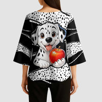 101 Days of School Dalmatian Kimono Sleeve Blouse 100th Days Teacher Girl Boy - Spotted Mono Spiral