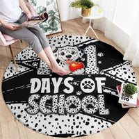 101 Days of School Dalmatian Round Carpet 100th Days Teacher Girl Boy - Spotted Mono Spiral
