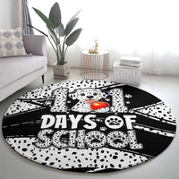 101 Days of School Dalmatian Round Carpet 100th Days Teacher Girl Boy - Spotted Mono Spiral
