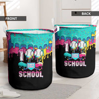 100 Days of School Baseball Laundry Basket with Sweet Melting Drip Pattern
