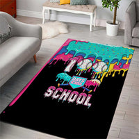 100 Days of School Baseball Area Rug with Sweet Melting Drip Pattern
