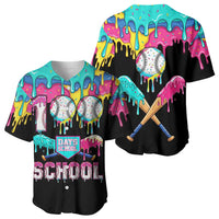 100 Days of School Baseball Baseball Jersey with Sweet Melting Drip Pattern