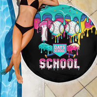 100 Days of School Baseball Beach Blanket with Sweet Melting Drip Pattern