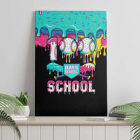100 Days of School Baseball Canvas Wall Art with Sweet Melting Drip Pattern