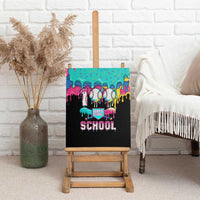 100 Days of School Baseball Canvas Wall Art with Sweet Melting Drip Pattern