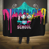 100 Days of School Baseball Hooded Blanket with Sweet Melting Drip Pattern