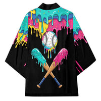 100 Days of School Baseball Kimono with Sweet Melting Drip Pattern