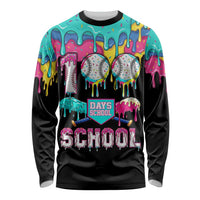 100 Days of School Baseball Long Sleeve Shirt with Sweet Melting Drip Pattern