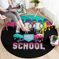 100 Days of School Baseball Round Carpet with Sweet Melting Drip Pattern